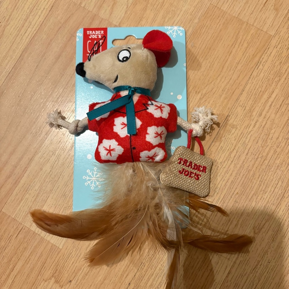 Trader Joe's 2025 Holiday Mouse with Feathers Cat Toys